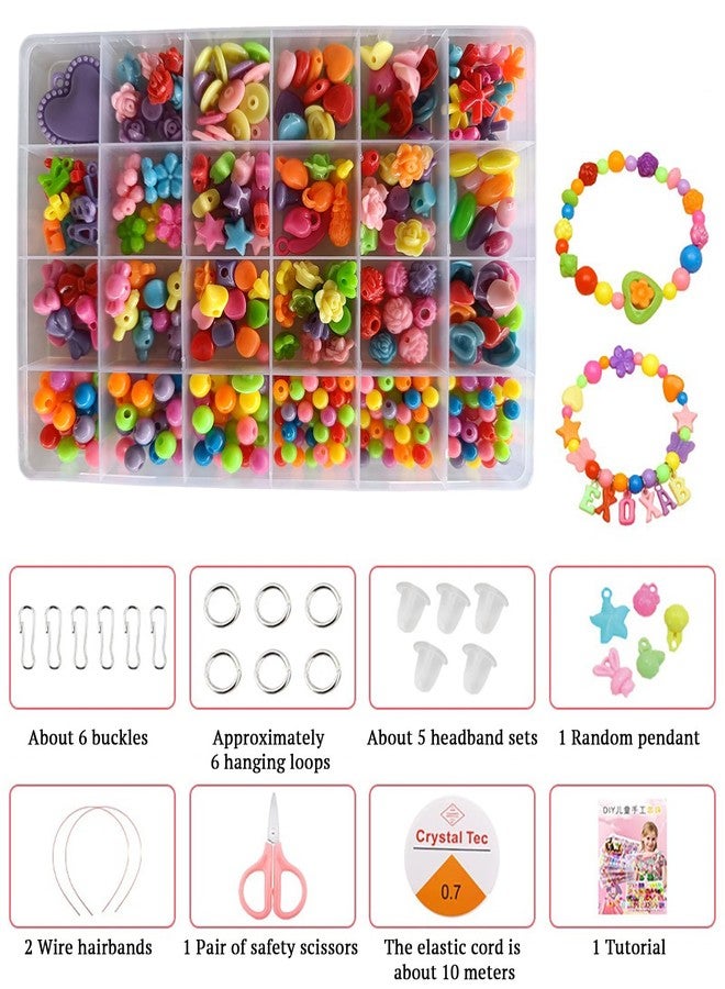 SYGA Beads for Kids Crafts Children's Jewelry Making Kit DIY Bracelets Necklace Hairband and Rings Craft Kits Birthday for 4, 5, 6, 7-Year-Old Little Girls-Multicolor (DIYBeadsSet-17) - Image 2